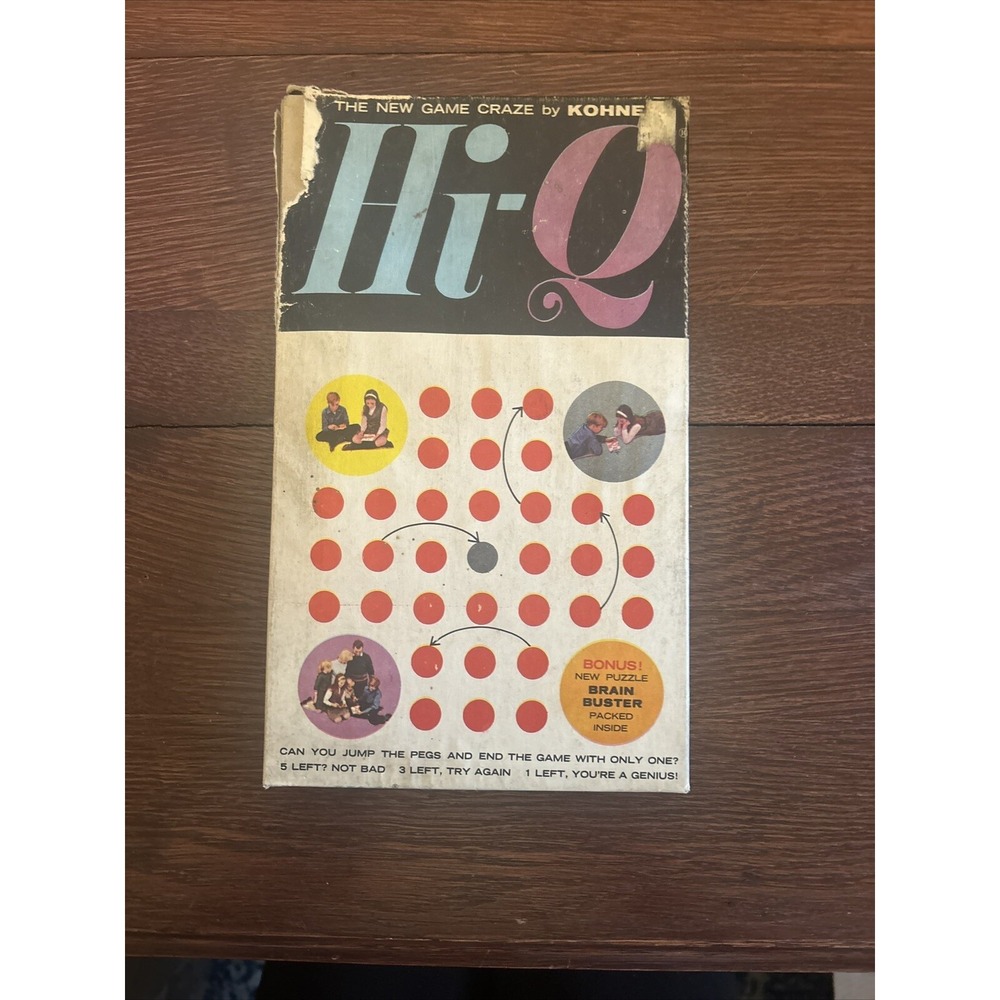 Vintage Hi-Q Puzzle Game by Kohner for Entire Family Missing Brain Buster